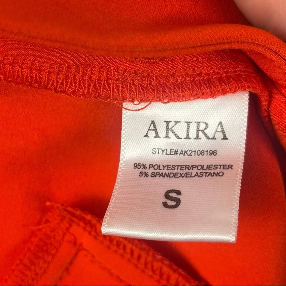 Akira orange red floral cutout trousers straight leg size small